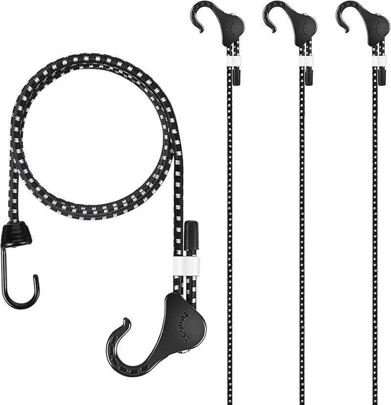 Joneaz 36 Inch Bungee Cords with Hooks Adjustable, 4-Piece,UV Resistant - Image 1